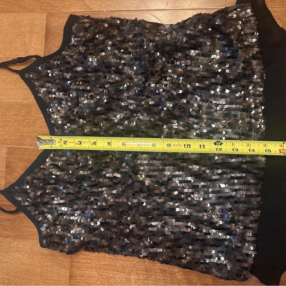 Guess Women’s Tank Size medium Black And Brown Sequin Y2K Gothcore Eveningwear